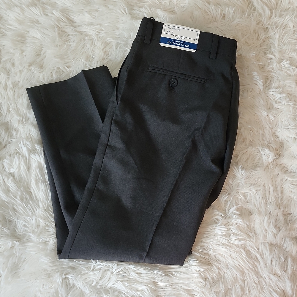 Sahara Club Slim Fit Boys Dark Gray Dress Pants Brand New